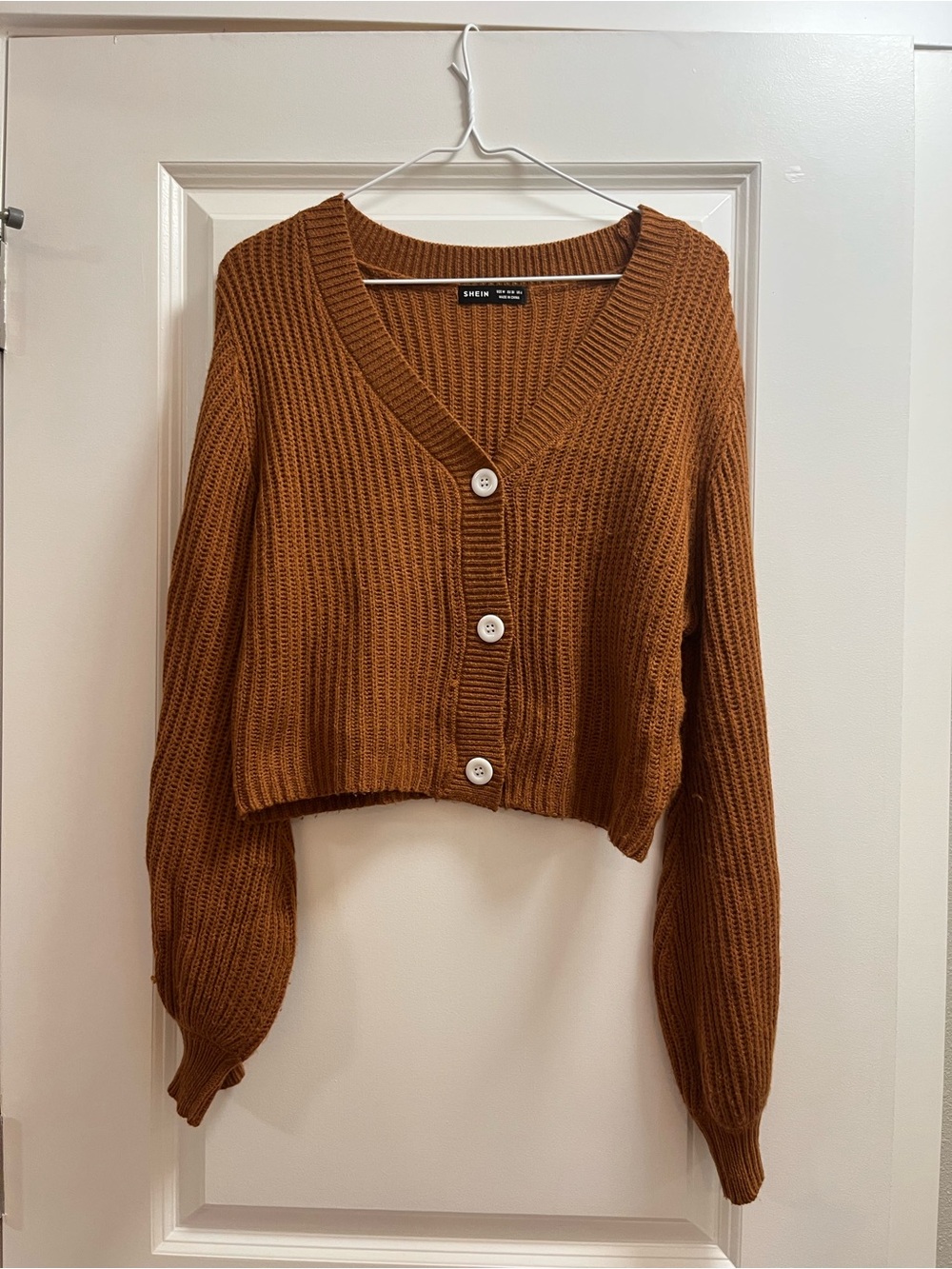 Shein Sweater Cardigan - Rust Brown